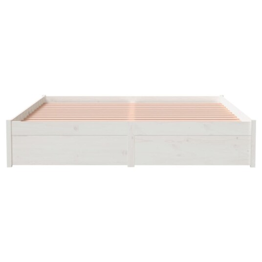 vidaXL Sengeramme hvit heltre 150x200 cm 5FT King Size