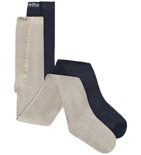 Minymo Strømpebukser 2 pack NattGrå 80/86 Strømpebukser Beige Blå 80 86