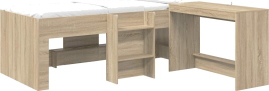  Barneseng med skrivebord Sonoma eik 75 x 190 cm Konstruert tre