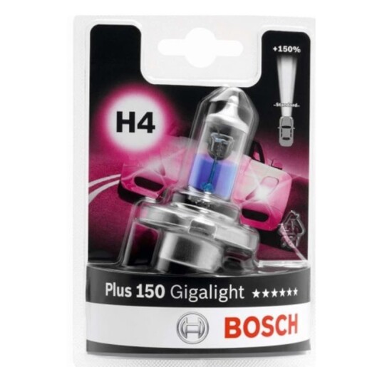 Bosch Gigalight Plus 150 lyspære
stykkvis H4 1987301136 Bosch Gigalight Plus 150 lyspære
stykkvis H4 1987301136