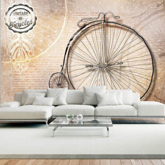 Fototapet Vintage Bicycles Sepia 100x70 - Artgeist sp. z o. o.