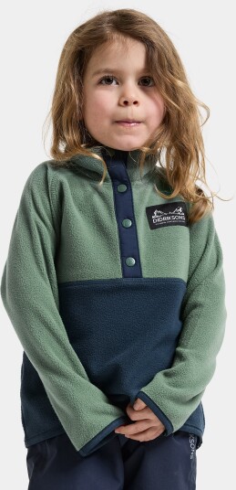 Didriksons Fleeceskjorte Monte Kids' Half Button Grønn Didriksons Fleeceskjorte Monte Kids' Half Button Grønn