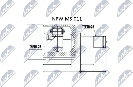 Nty Drivknute drivaksel NTY NPW MS 011