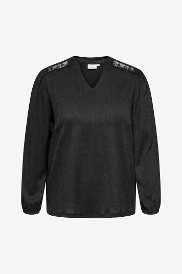 Only Carmakoma Bluse carFancy Life L/S Svart