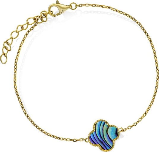 Pan Jewelry Kløver armbånd i 925 sølv med abalone