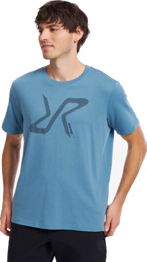 Revolutionrace Easy Graphic Logo T Shirt Herre Captain's Blue XS Herre Overdeler T skjorter