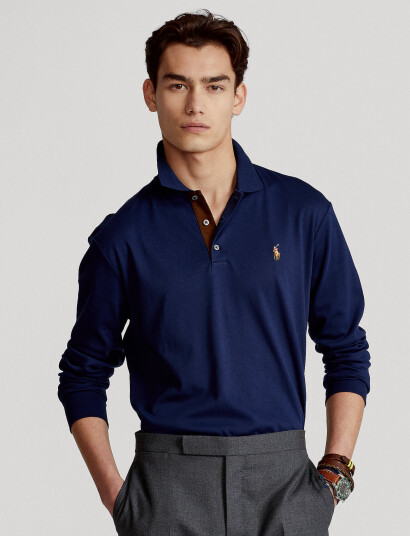Polo Ralph Lauren Custom Slim Fit Soft Cotton Polo Shirt Blue XXL