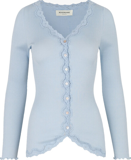 Rosemunde Babette Long Sleeve V-neck Lace Cardigan Blå L