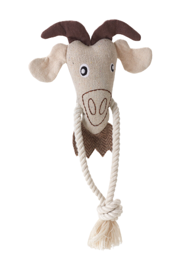 Hunter Hundeleketøy Nebraska Goat Med Tau Bomull Beige 30 cm Hund Hundens Apotek Tøy Og Plysjleker Til Hund