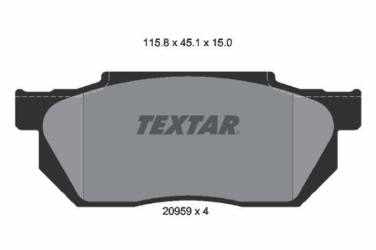 Bremseklosser sett TEXTAR 2095901 Bremseklosser sett TEXTAR 2095901