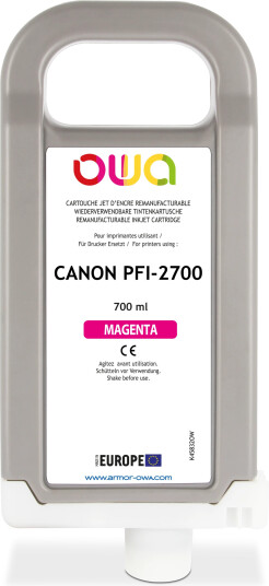 TB Blekkpatron PFI-2700M Magenta (700ml), erstatter Canon 5290C001