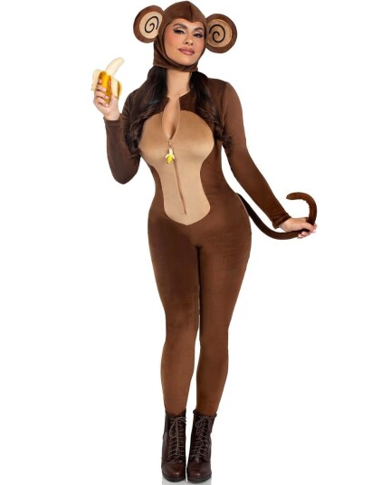 Cheeky Monkey   Ape Bodysuit Kostyme til Dame   XSmall