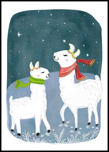 Lama Pair Plakat Plakat / 30x40cm