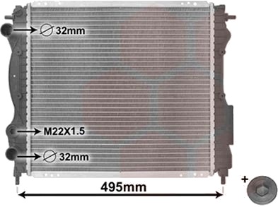 VAN WEZEL 43002129 Radiator, motorkjøling