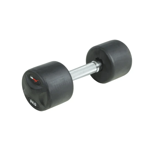 Lifemaxx fast manual 9 kg - Rund manual med riflet grep - Laget av støpejern kledd med gummi - For crossfit og styrketrening Lifemaxx fast manual 9 kg - Rund manual med riflet grep - Laget av støpejern kledd med gummi - For crossfit og styrketrening