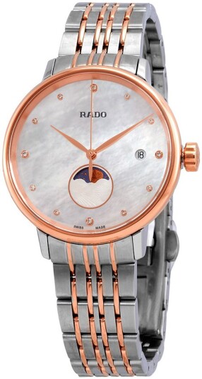 Rado Dameklokke R22883923 Coupole Hvit/Rose gulltonet stål Ø34 mm