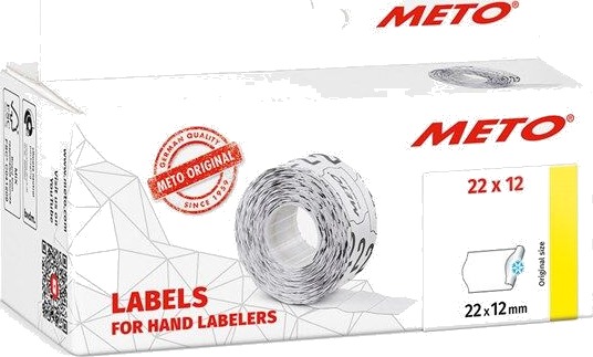 METO Kjle-/fryseetiketter, 22x12mm, hvit 6rl/1000
