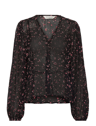 MSCH Copenhagen Mschorabella Shirt Aop - Black - XS MSCH Copenhagen Mschorabella Shirt Aop - Black - XS