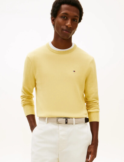 Tommy Hilfiger Essential Ssnl Cotton Crew Neck Yellow XL Tommy Hilfiger Essential Ssnl Cotton Crew Neck Yellow XL