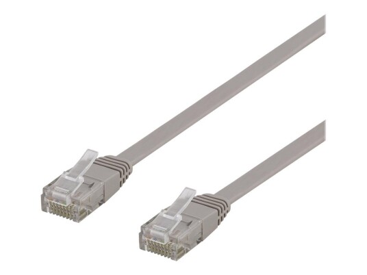 Deltaco 5m Cat6 RJ-45 Koblingskabel Grå U/UTP Flat
