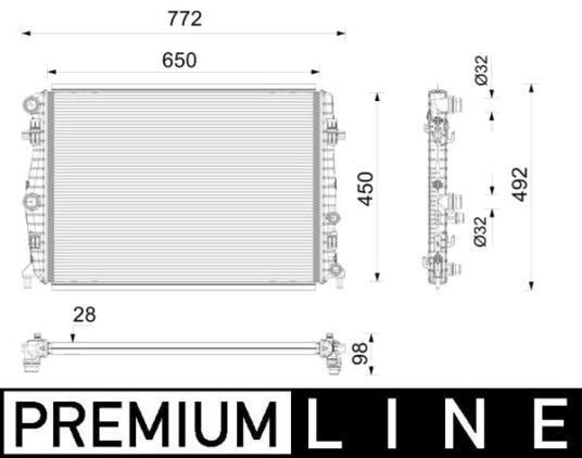 MAHLE CR 2785 000P Radiator motorkjøling MAHLE CR 2785 000P Radiator motorkjøling
