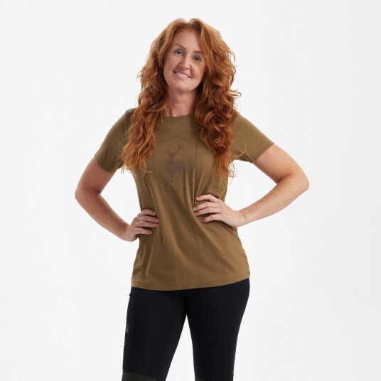 Deerhunter Lady Logo T shirt Butternut 48 Deerhunter Lady Logo T shirt Butternut 48
