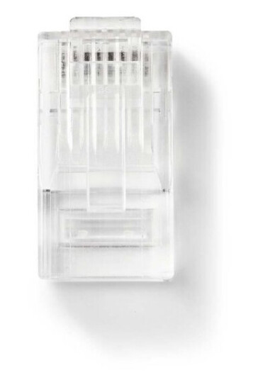 Nedis RJ45-kontakt | RJ45 Pass Through | Solid STP CAT5 | Rett | Gull belagt | 10 stk. | PVC | Gjennomsiktig | Boks