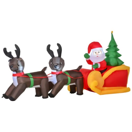 Northio Led Figurmotiv Julenissen Med Slede Og Reinsdyr Snømann Oppblåsbar Juledekorasjon Opplyst Hage Ip 44 L210 X B80 H120 Cm Northio Led Figurmotiv Julenissen Med Slede Og Reinsdyr Snømann Oppblåsbar Juledekorasjon Opplyst Hage Ip 44 L210 X B80 H120 Cm