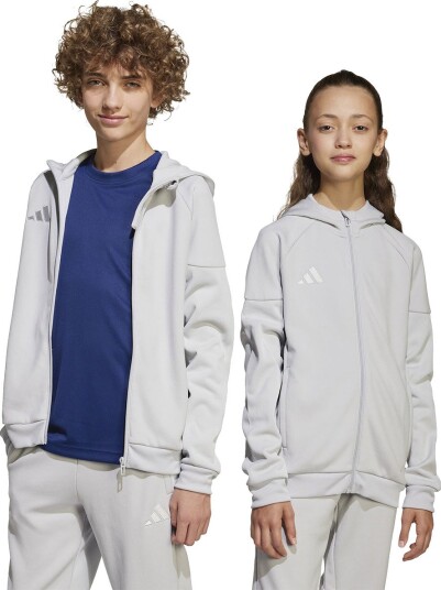 adidas Tiro 25 Full Zip Hettegenser Barn Grå 164