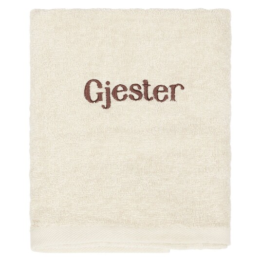 Myrkdalen håndkle med broderi Gjester