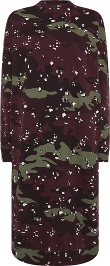 Maison Kitsune Camo Fox Long Sweat Dress   Burgundy   XS
