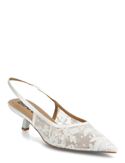Bianco Biakristin Kitten Heel Slingback Mesh White 39