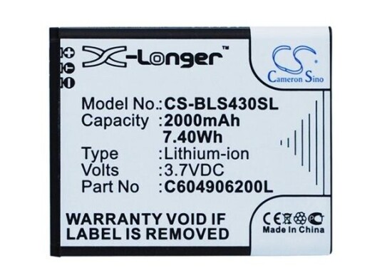 Blu D310 batteri (2000 mAh 3.7 V)