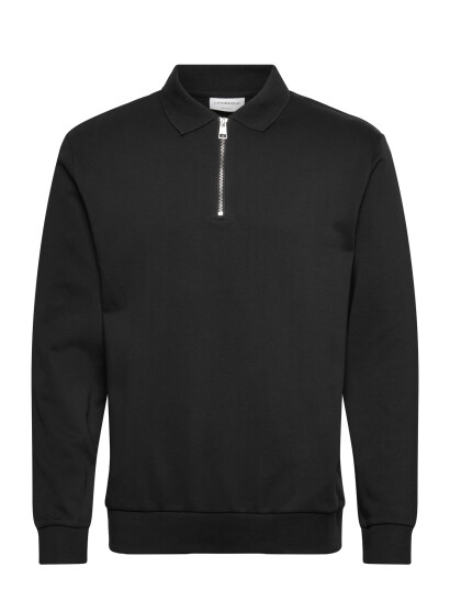 Lindbergh Sweat Polo With Zip L/S Black XXL