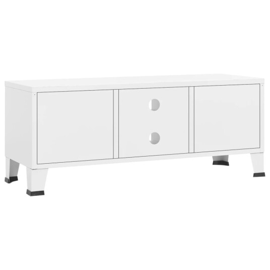vidaXL Industriell TV-benk 105x35x42 cm metall hvit