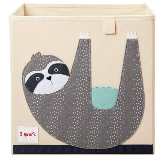 3 Sprouts Storage Box Gray Sloth 3 Sprouts Storage Box Gray Sloth