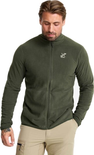 Revolutionrace Hiker Full zip Fleece Herre Kambaba Green 2XL Herre Overdeler Fleece & midlayers