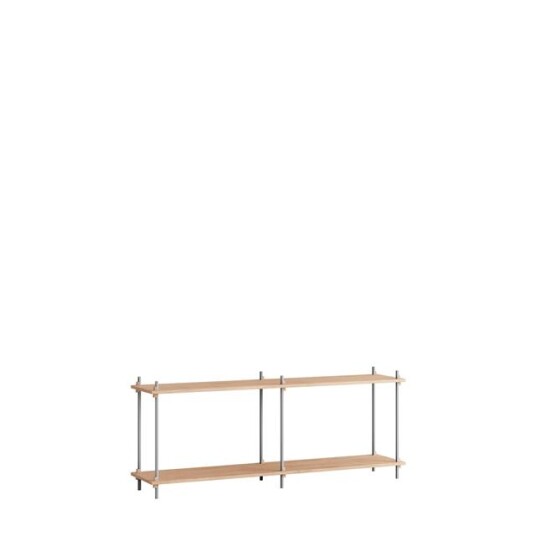 Moebe Hylle S.65.2.B Eik/rustfritt Stål