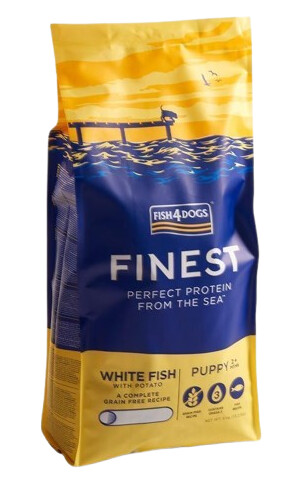 Fish4Dogs Puppy Finest 12kg Hundefôr med Hvit Fisk - Tørrfôr for Valper