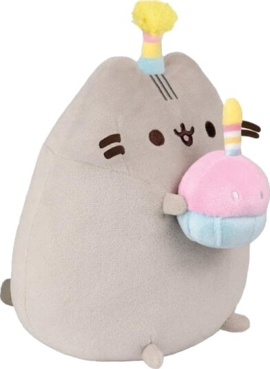 Pusheen Pusheen Plysj maskot med bursdagshatt og 24 cm kake