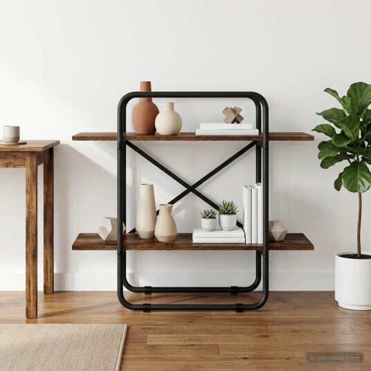 vidaXL Bokhylle 2 nivåer 80 x 35 x 70 cm PB Røkt Eik