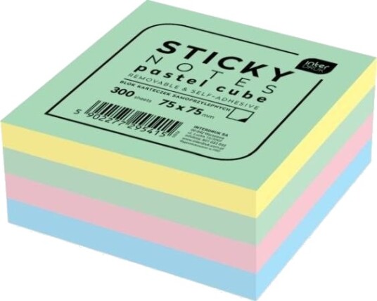 Interprint Selvklebende Notater Pastell 75X75mm 300K