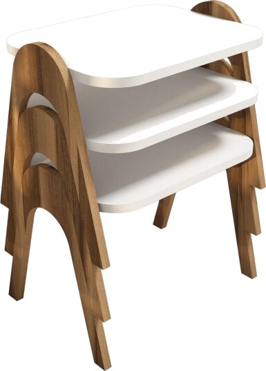 Hovdane Settbord 49 cm 3 Bord - Hvit/Brun