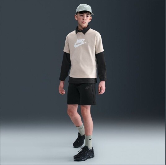 Nike Shorts Nsw Tech Fleece   Svart Barn størrelse S: 128 137 cm