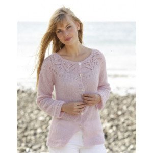 Pink Connection Cardigan by DROPS Design Jakke Strikkeoppskrift str. Small