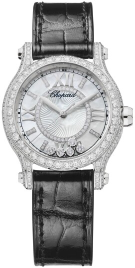 Chopard Dameklokke 274302 1003 Happy Sport Hvit/Lær Ø30 mm
