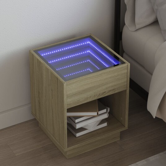  Salongbord med Infinity LED sonoma eik 40x40x50 cm 3284079