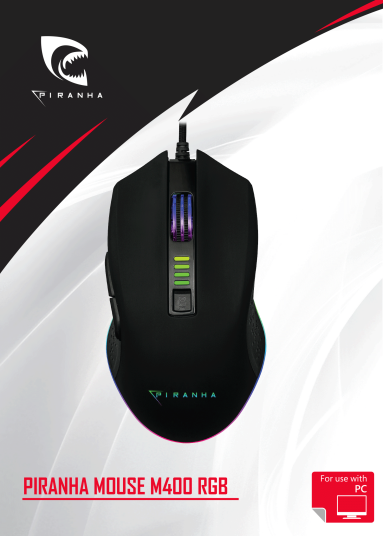 Piranha M400 Gamingmus med RGB Belysning og 3200 DPI - Svart
