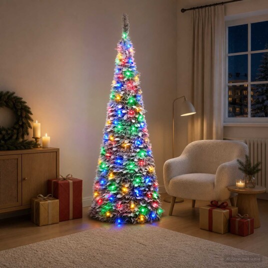 vidaXL Pop-up LED-juletre 210 cm 200 LED-lys PVC Grønn og hvit
