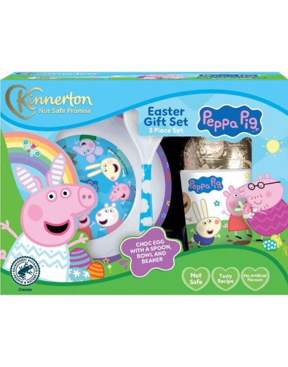 Peppa Gris Påskegavesett – Sjokoladeegg og Frokostsett – Kinnerton